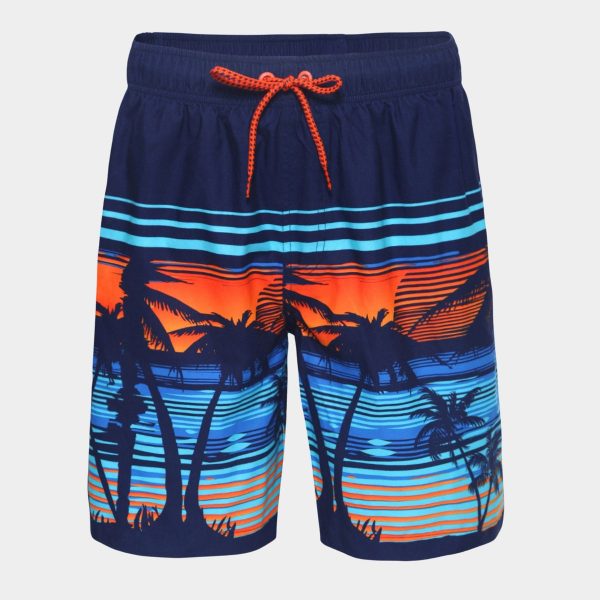 Men's 8'' Swim Trunks-Tropical Palm