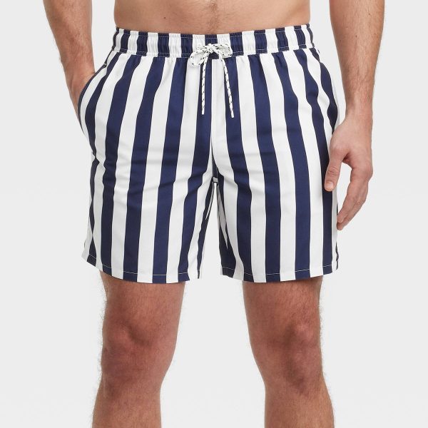 Men's 7" Striped Swim Trunks